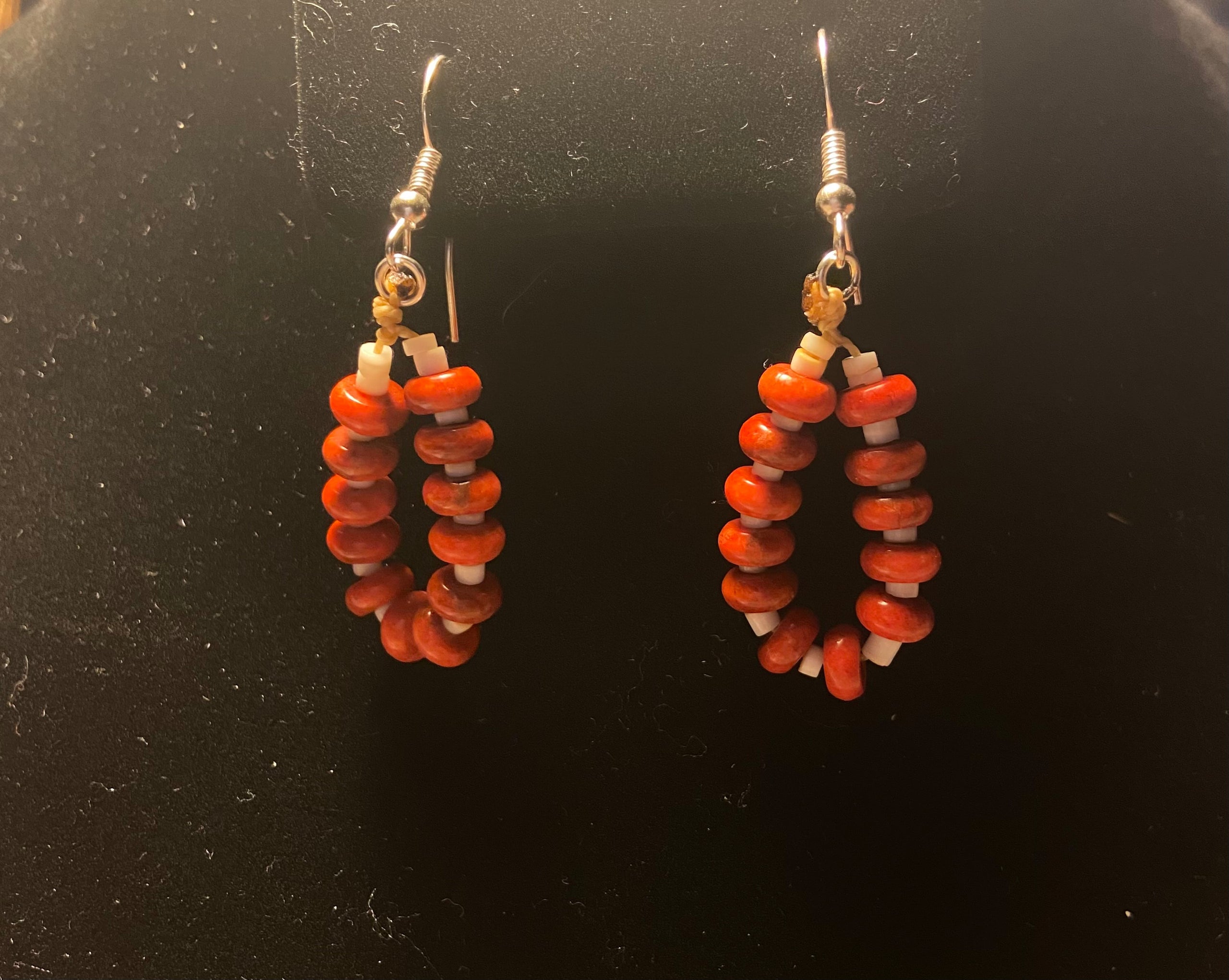 Earrings-Apple Coral and Melon Shell | Joseph and Mary Ann Calabaza ...